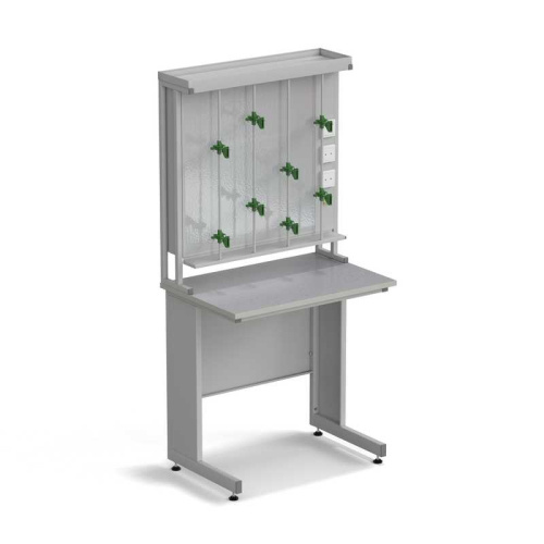 77.0054.10.43 Стол титровальный ЭКРОС 900х600х900/1885 мм, раб. поверхность - МОНОЛИТНЫЙ КЕРАМОГРАНИТ с ПВХ кромкой