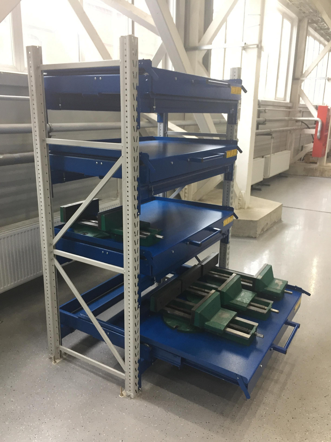 ER-00027260 Стеллаж с выкатными платформами S-HEAVY 500 (3 яруса хранения)